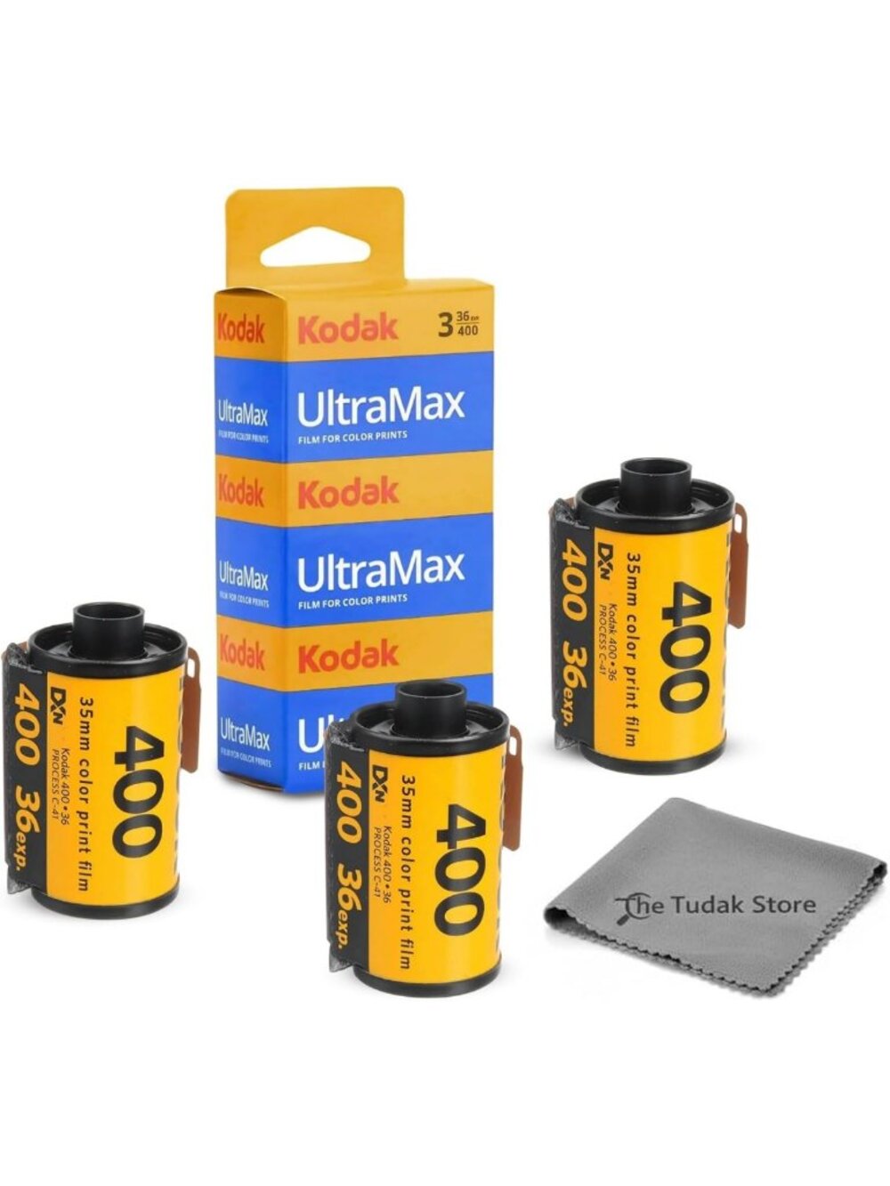 36 Exposure 35mm Color Negative Film - 3 Pack ISO 400 with Microfiber Cloth